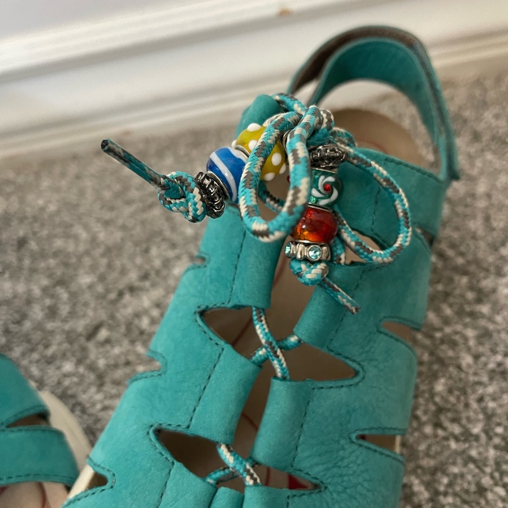 Bionica OLANDA SPORT SANDAL SHOE TURQUOISE 8.5 w/art beads! - Picture 3 of 5